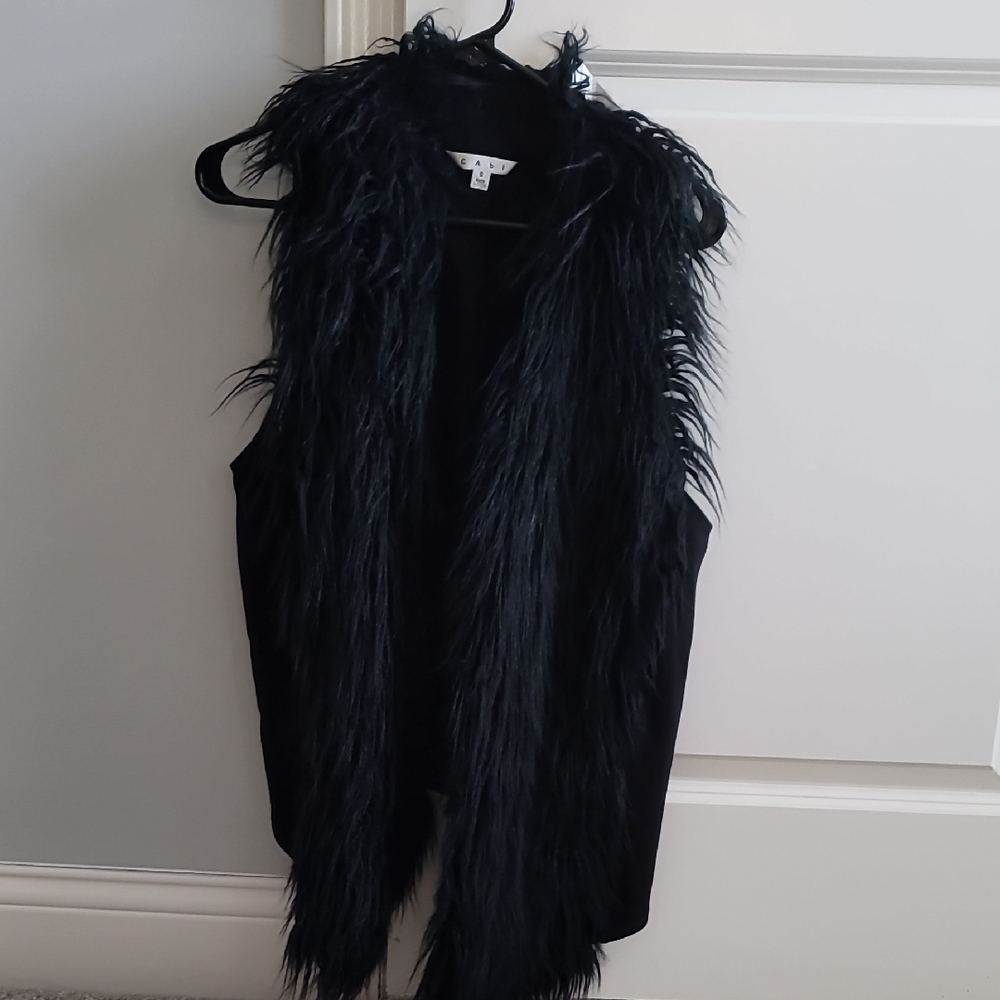 Black Faux Fur Vest